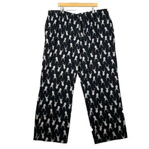 Old Navy Pajama Pants Mens 2XL Black Buck Novelty Print Flannel Lounge Pockets
